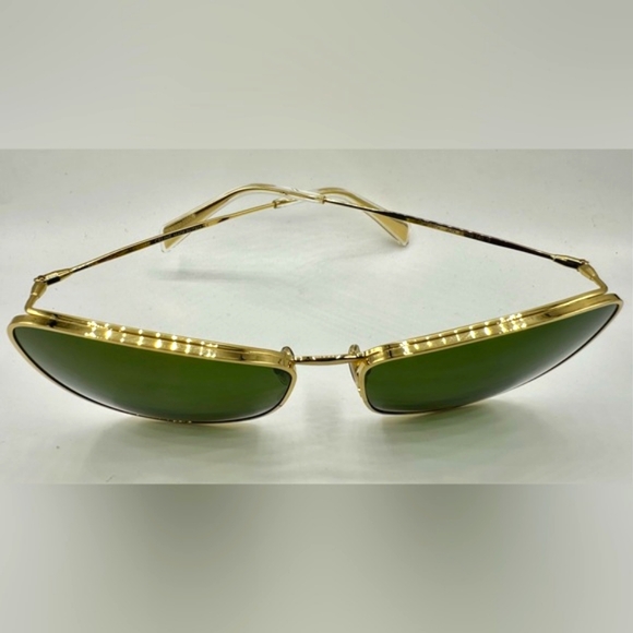 Celine Gold Metal Cat Eye Sunglasses Authentic Model cl40069u 30n 61 16140 3 - Picture 5 of 16
